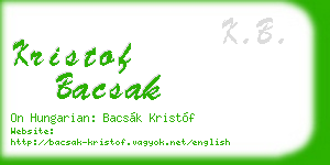 kristof bacsak business card